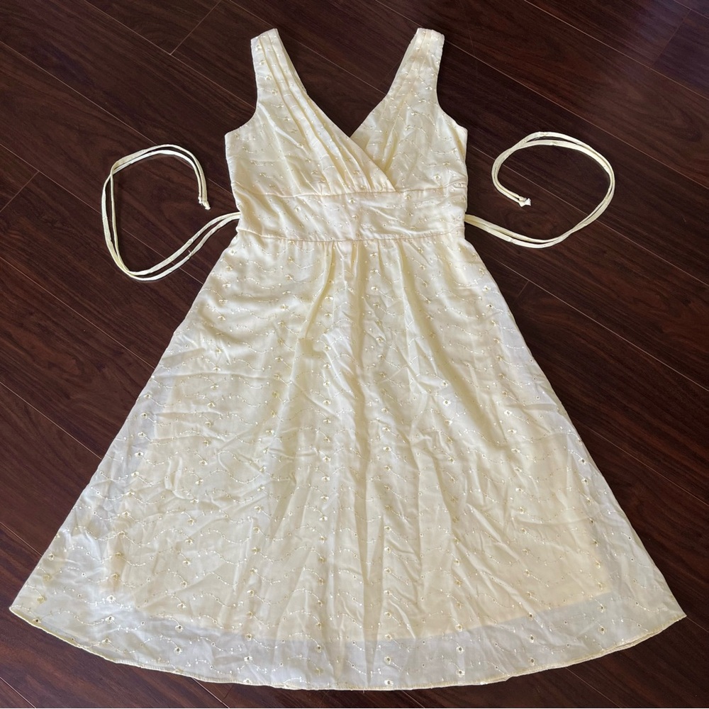 Vintage Y2K Yellow Eyelet Babydoll Dress
